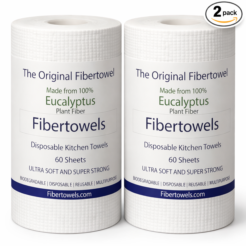 Fibertowels Disposable Kitchen Towels Rolls XL 12" x 10" 120ct