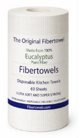 Fibertowels Disposable Kitchen Towels Rolls XL 12" x 10" 60ct